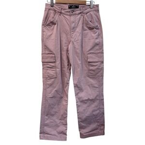 Hollister California Ultra High Rise Dad Pant Light Pink Cargo Women 10R 30W